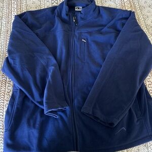 Men's Full-Zip Navy Fleece Jacket with Chest Pocket